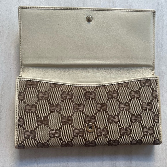 GUCCI GG Canvas Leather Monogram Long Wallet 🔥HOST PICK🔥 - Picture 4 of 8